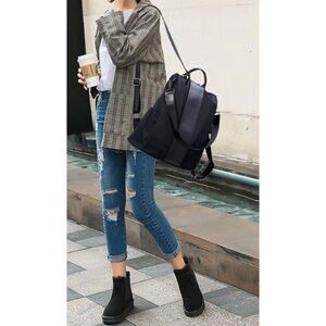 Pincnel  Backpack Purse Waterproof Nylon Anti-theft Rucksack Lightweight Size M